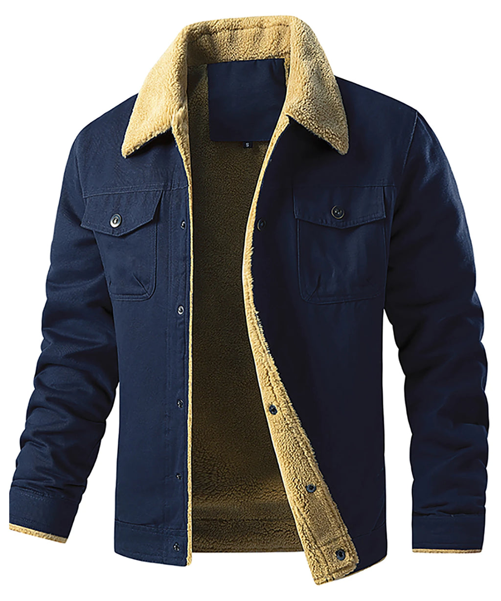 Men's Winter Faux Shearling Lined Jacket