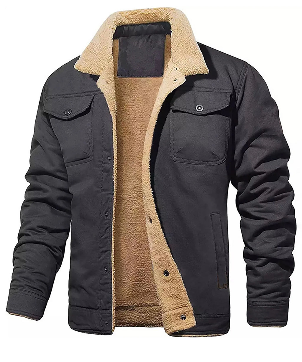 Men's Winter Faux Shearling Lined Jacket
