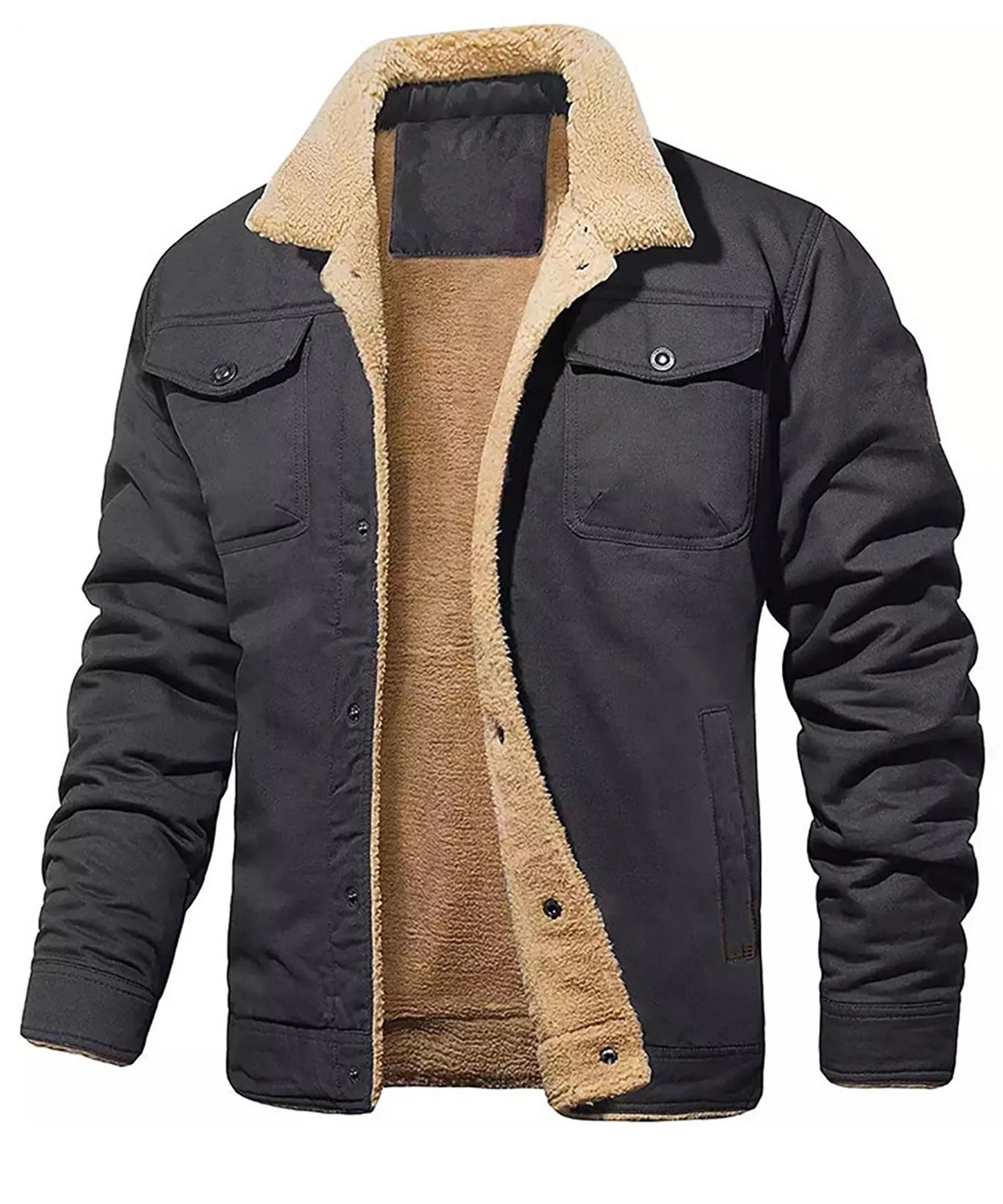 Men's Winter Faux Shearling Lined Jacket