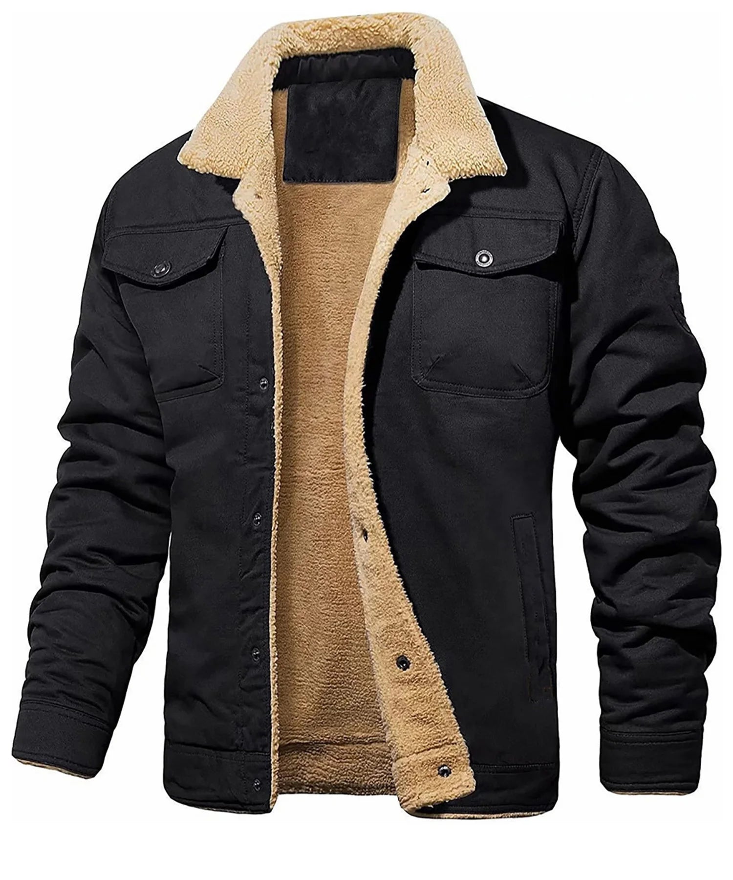 Men's Winter Faux Shearling Lined Jacket
